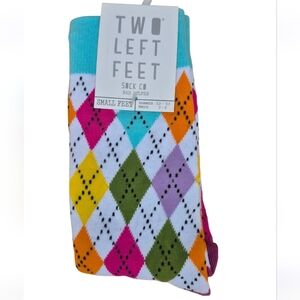 Two Left Feet Colorful Argyle Novelty Crew Socks